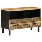 Tv-meubel 70x33,5x46 cm massief mangohout zwart