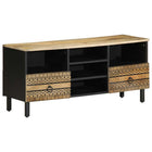Tv-meubel 100x33,5x46 cm mangohout zwart