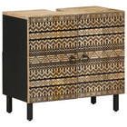 Washbasin cabinet 62x33x58 cm solid mango wood black