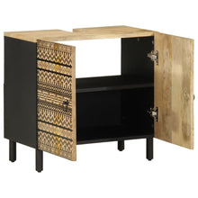 Wastafelkast 62x33x58 cm massief mangohout zwart