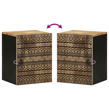 Badkamerwandkast 38x33,5x48 cm massief mangohout zwart