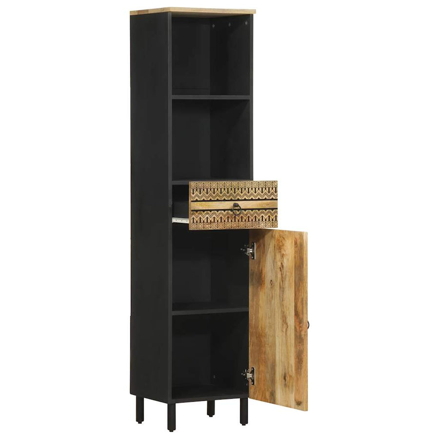 Badkamerkast 38x33,5x160 cm massief mangohout