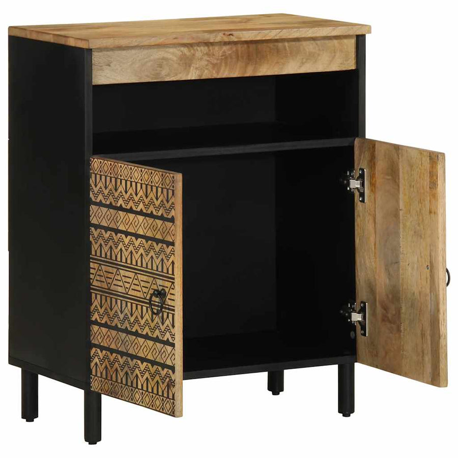 Dressoir 60x33,5x75 cm massief ruw mangohout