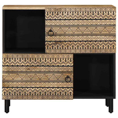 Dressoir 80x33,5x75 cm massief ruw mangohout