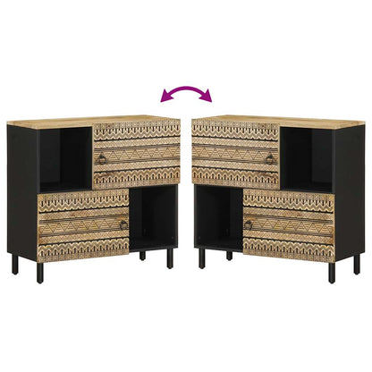 Dressoir 80x33,5x75 cm massief ruw mangohout