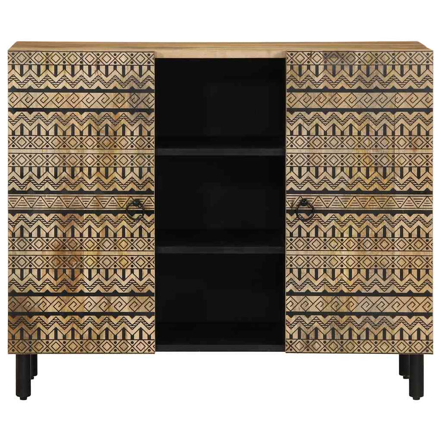 Dressoir 90x33,5x75 cm massief ruw mangohout