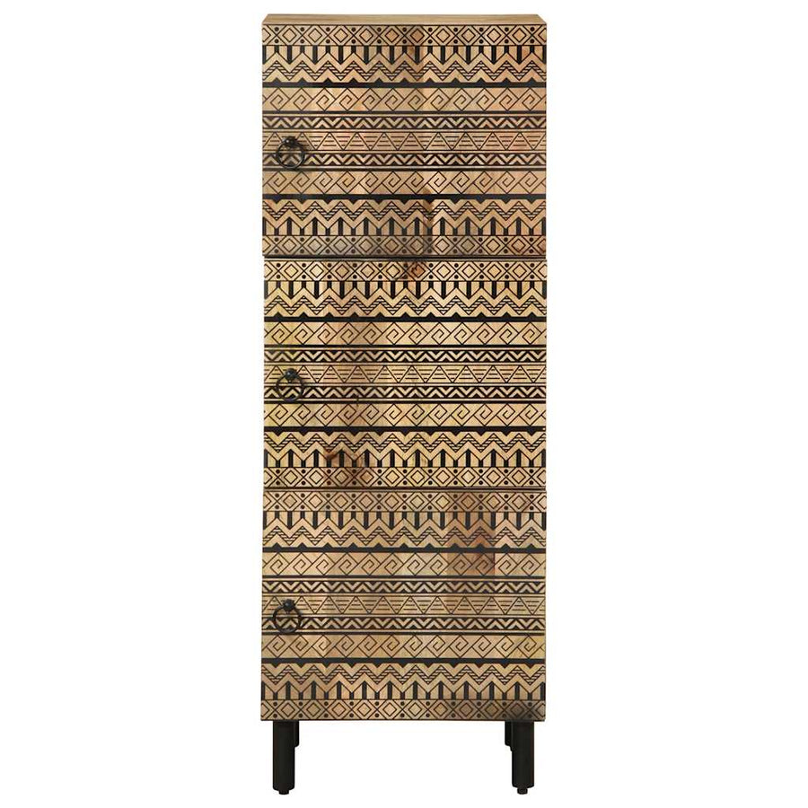 Hoge kast 40x33,5x110 cm massief ruw mangohout