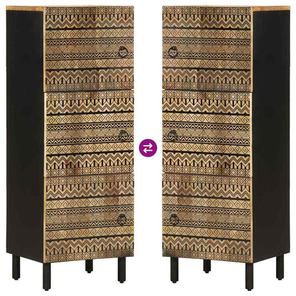 Hoge kast 40x33,5x110 cm massief ruw mangohout