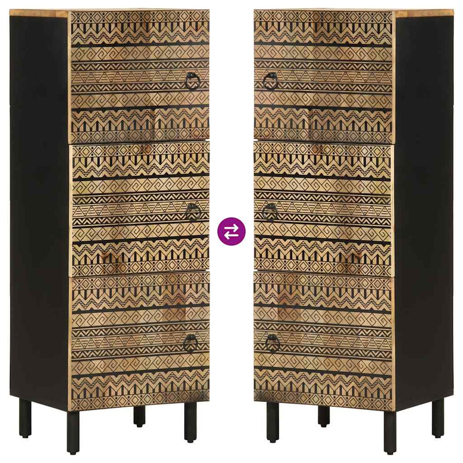 Hoge kast 40x33,5x110 cm massief ruw mangohout