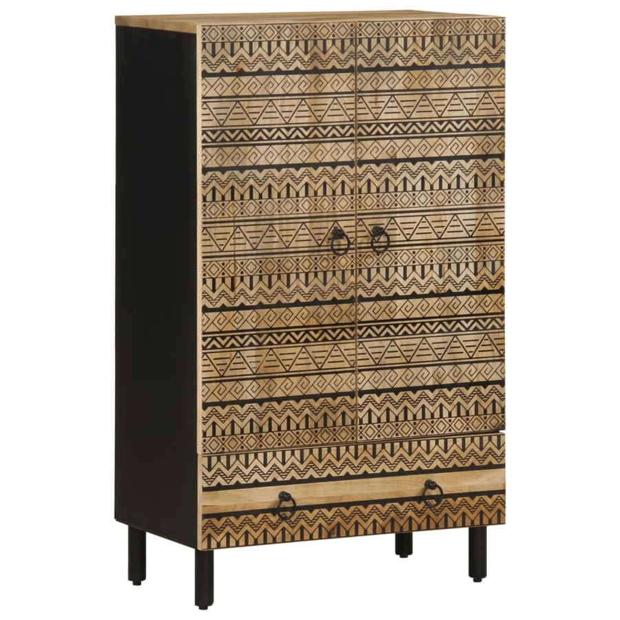 Hoge kast 60x33,5x100 cm massief ruw mangohout