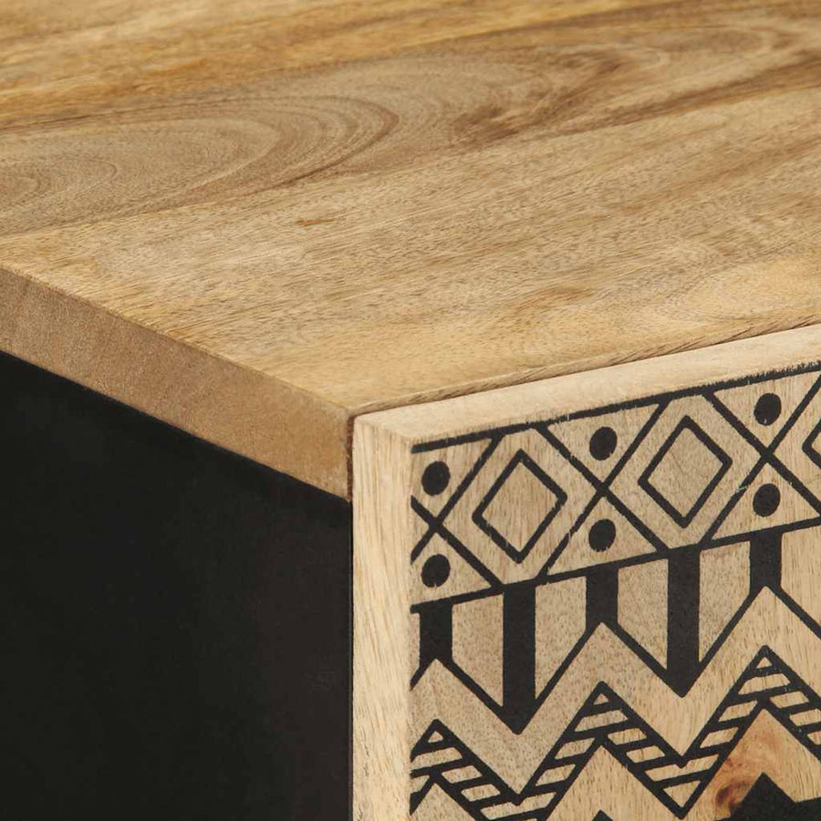 Hoge kast 60x33,5x100 cm massief ruw mangohout
