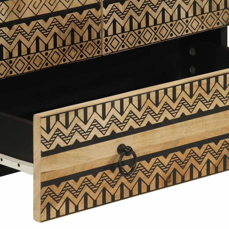Hoge kast 60x33,5x100 cm massief ruw mangohout