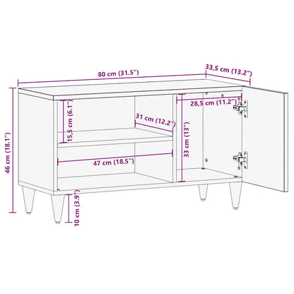 Tv-meubel 80x31,5x46 cm massief mangohout