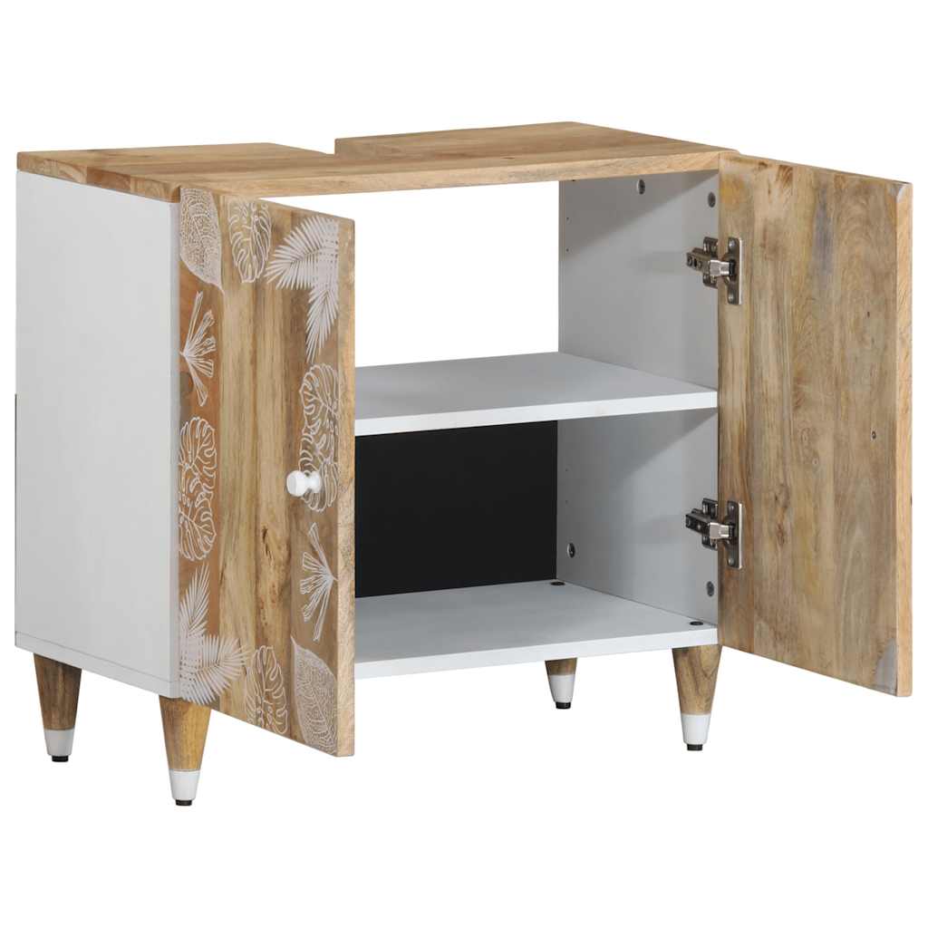 Wastafelkast 62x33x58 cm massief mangohout