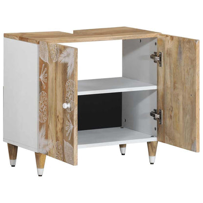 Wastafelkast 62x33x58 cm massief mangohout