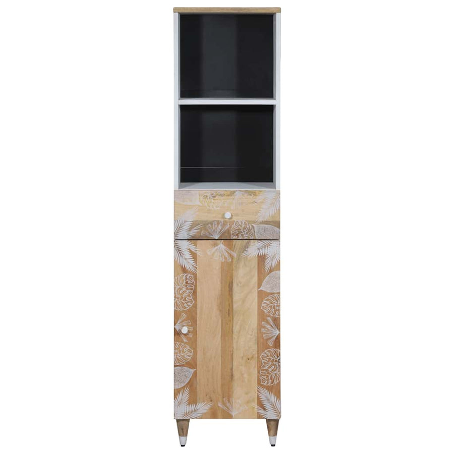 Badkamerkast 38x33,5x160 cm massief mangohout