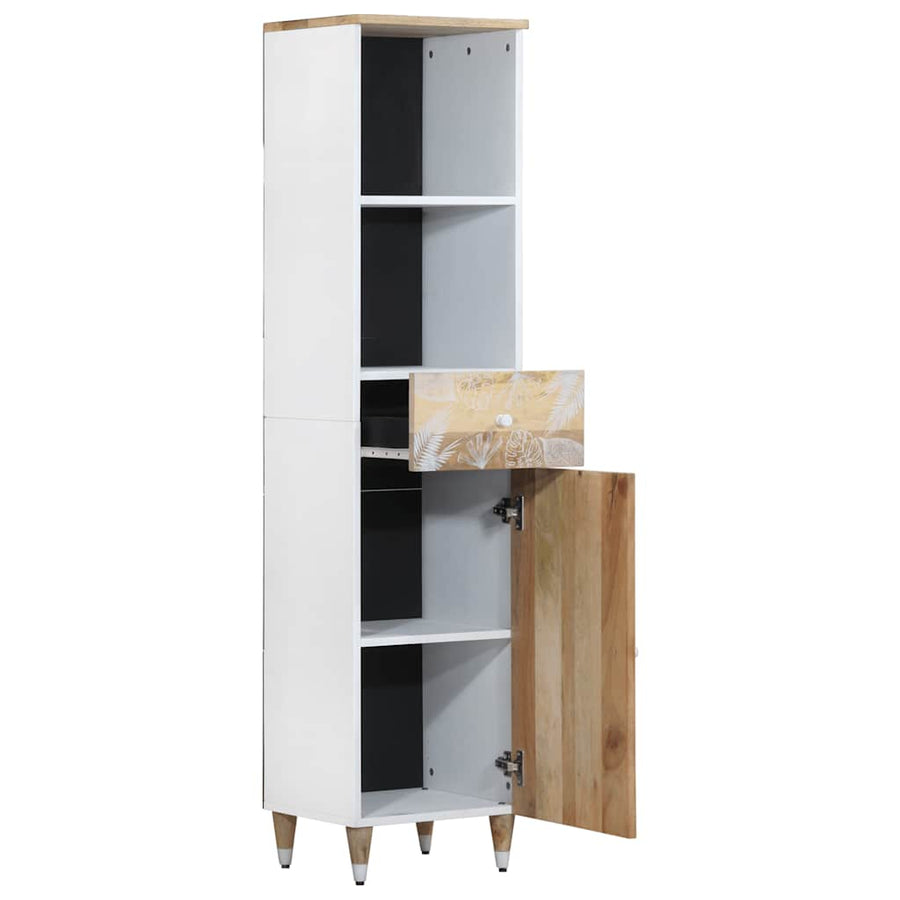 Badkamerkast 38x33,5x160 cm massief mangohout