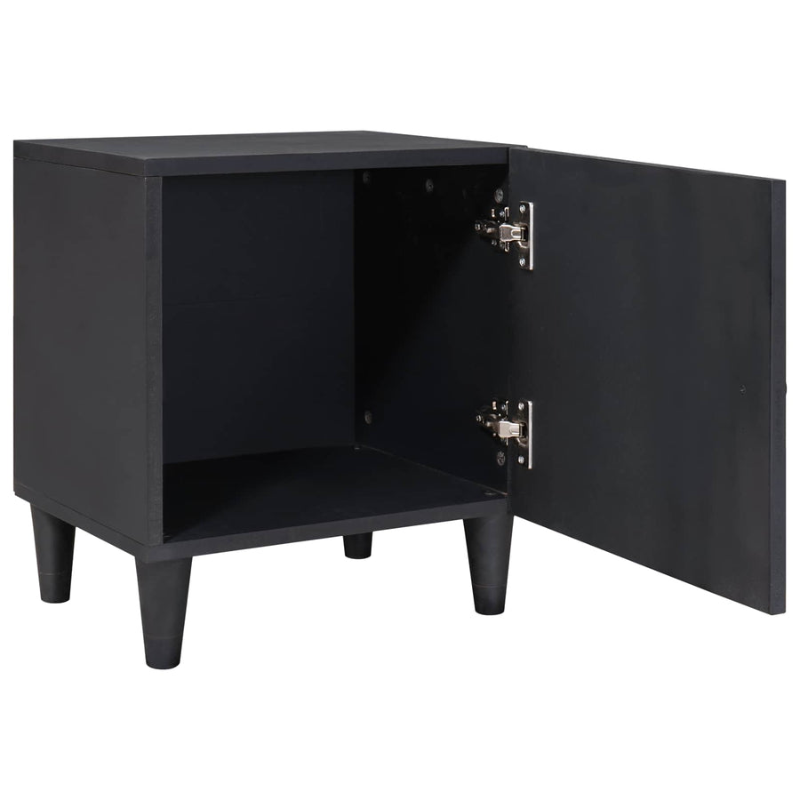 Nachtkastje met Deur 2 pcs Zwart 40 x 33 x 46 cm
