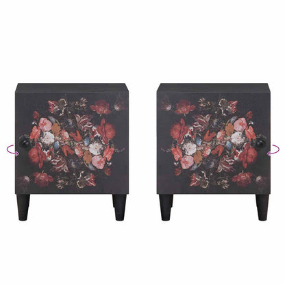 Nachtkastje met Deur 2 pcs Zwart 40 x 33 x 46 cm