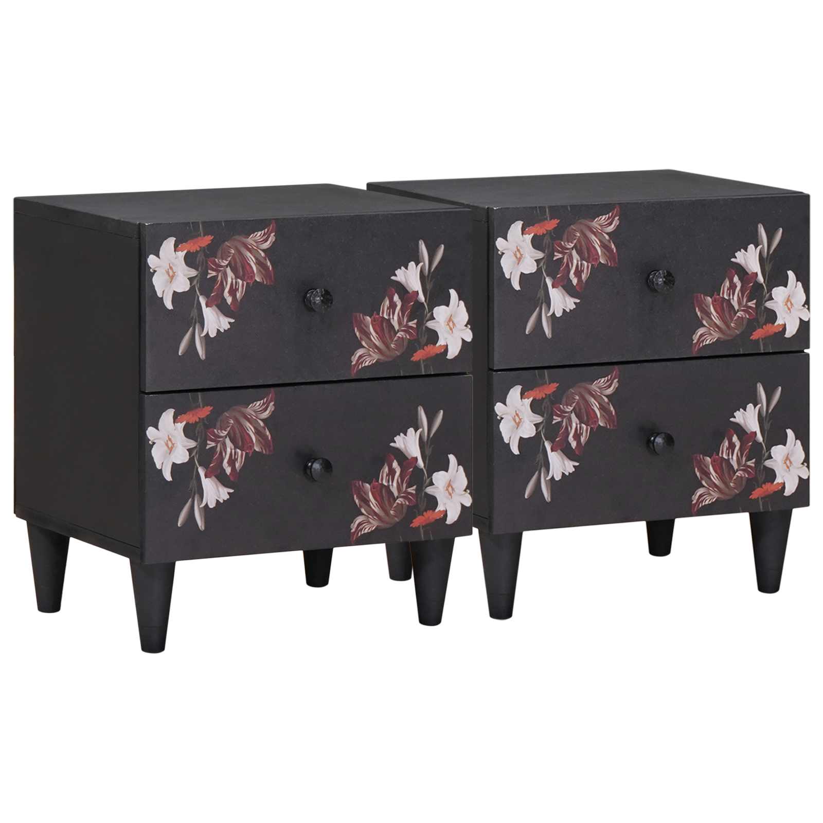Nachtkastje 2 pcs Bruin 40 x 33,5 x 46 cm Massief Mango Hout