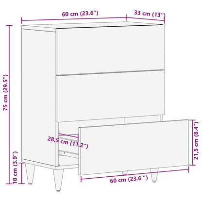 Opslagkasten Multikleur 60 x 33,5 x 75 cm Massief Mango Hout