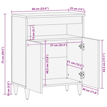 Opslagkasten Multikleur 60 x 33,5 x 75 cm Massief Mango Hout