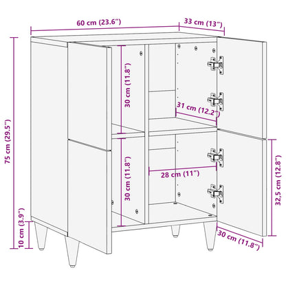 Opslagkasten Multikleur 60 x 33,5 x 75 cm Massief Mango Hout