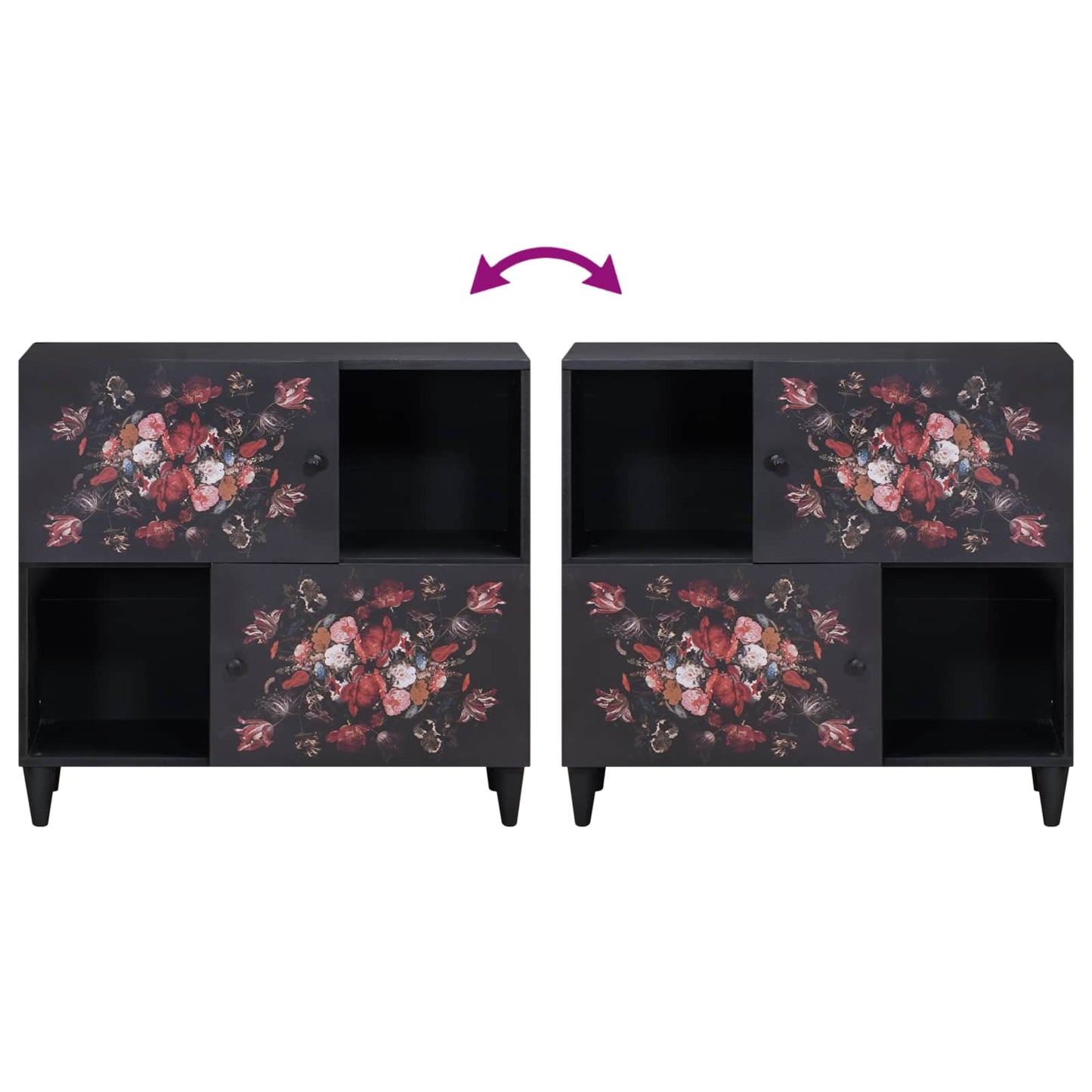Opslagkasten Multikleur 80 x 33,5 x 75 cm Massief Mango Hout
