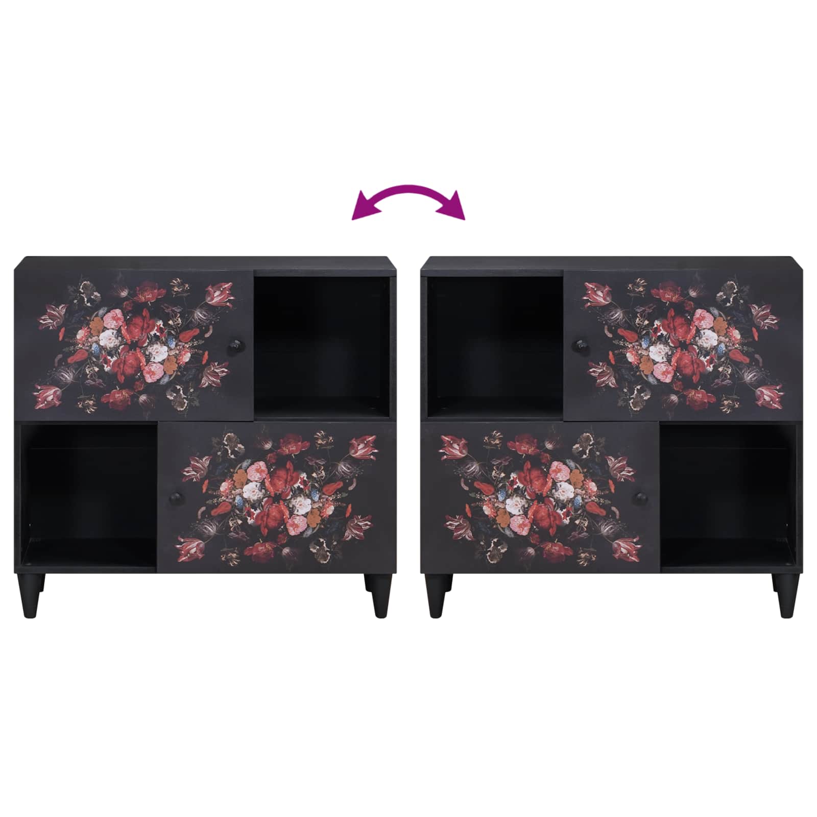 Opslagkasten Multikleur 80 x 33,5 x 75 cm Massief Mango Hout