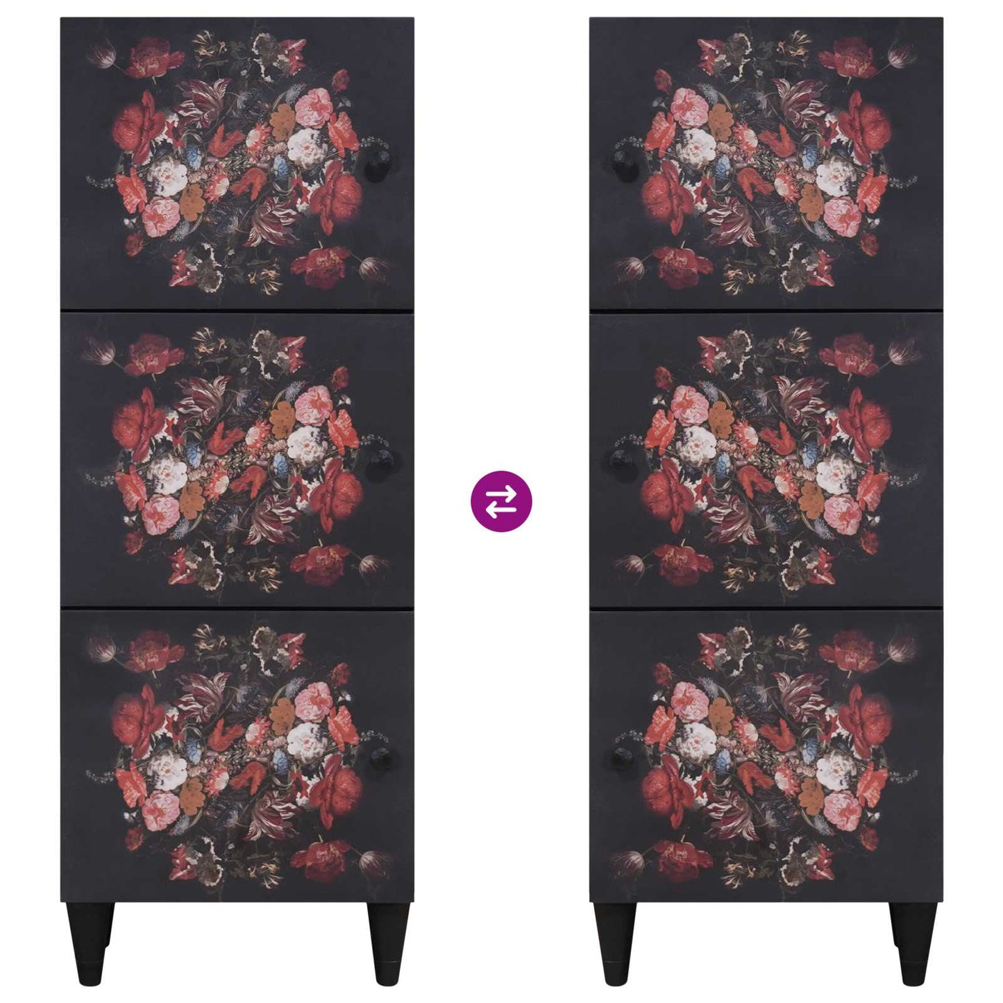 Opslagkasten Multikleur 40 x 33,5 x 110 cm Massief Mango Hout