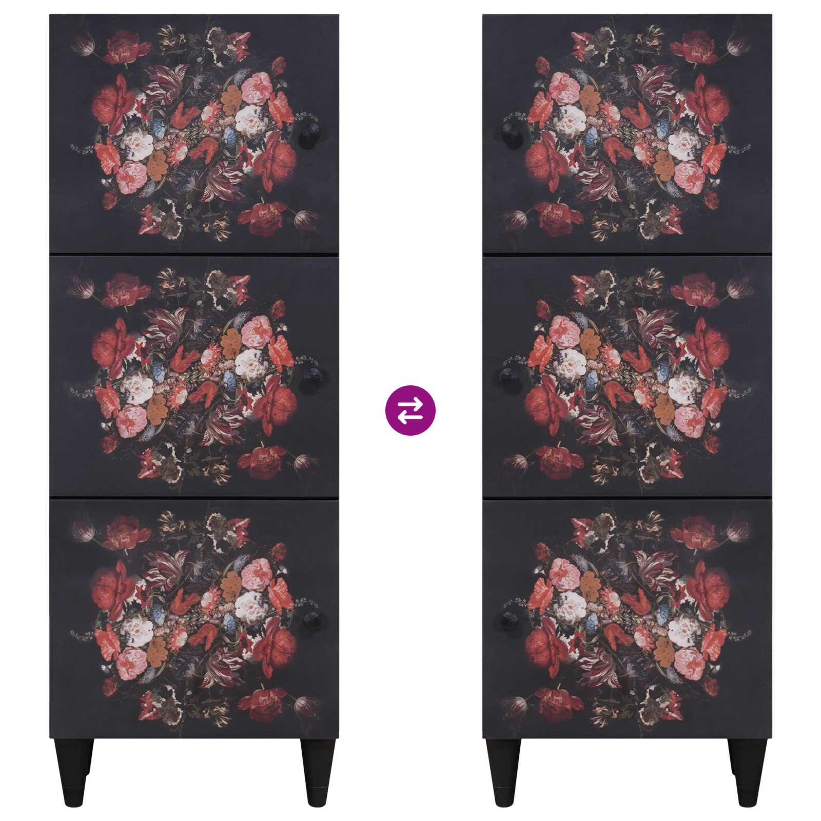 Opslagkasten Multikleur 40 x 33,5 x 110 cm Massief Mango Hout