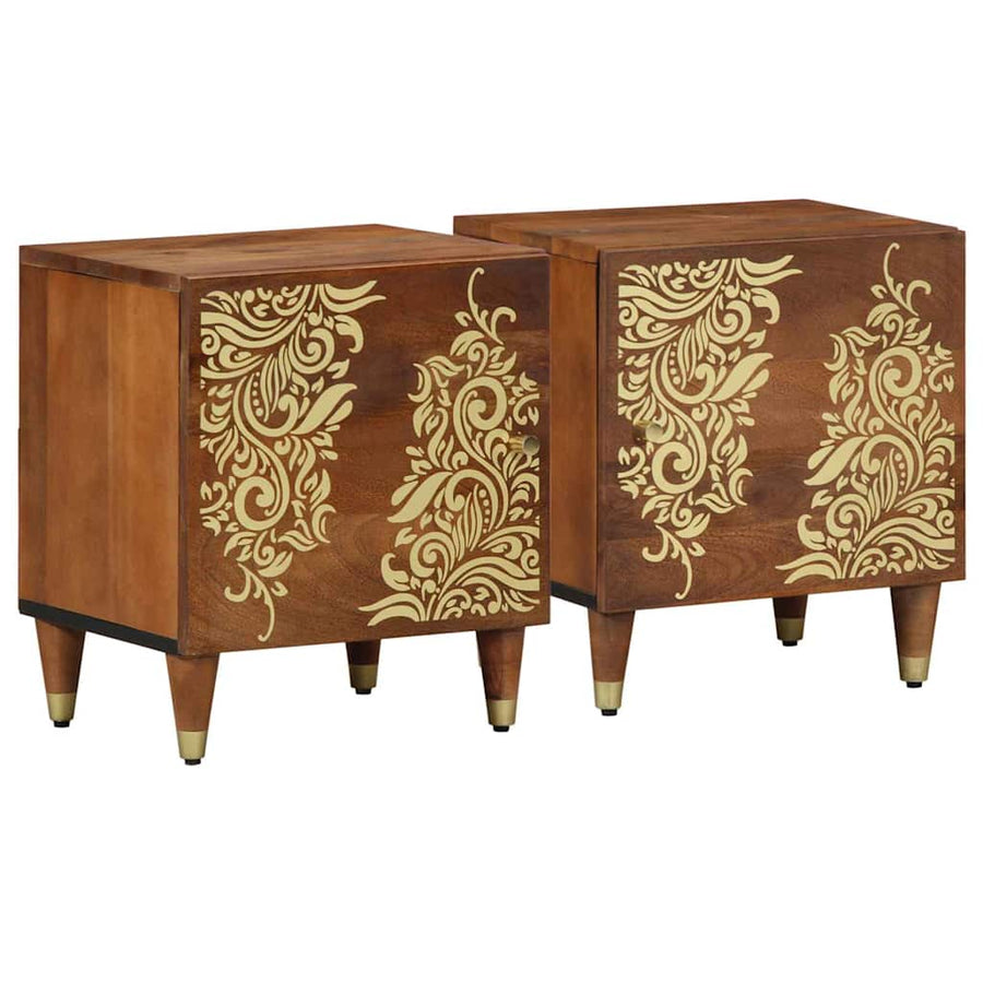 Nachtkastje met Deur 2 pcs Honingbruin 40 x 33 x 46 cm