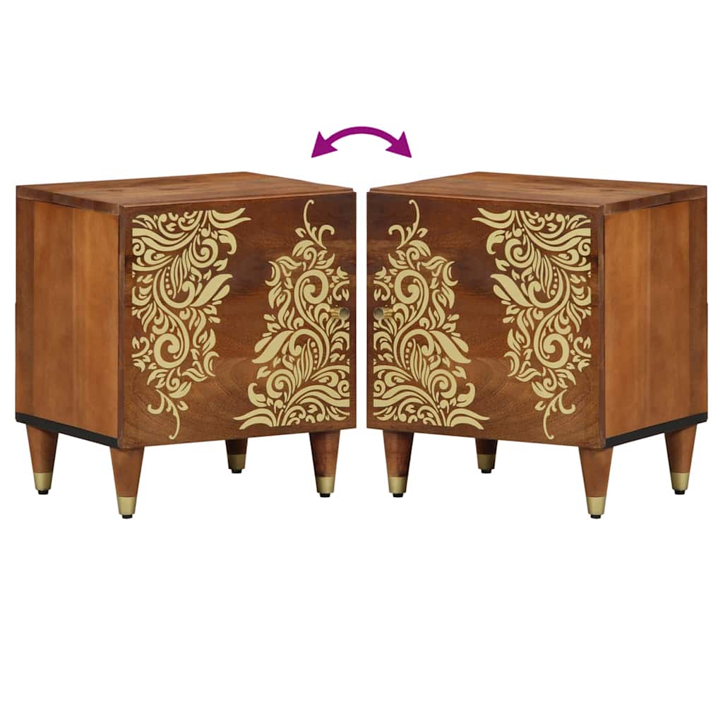 Nachtkastje met Deur 2 pcs Honingbruin 40 x 33 x 46 cm