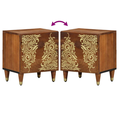 Nachtkastje met Deur 2 pcs Honingbruin 40 x 33 x 46 cm