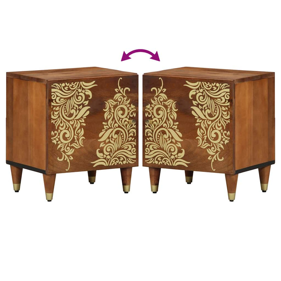 Nachtkastje met Deur 2 pcs Honingbruin 40 x 33 x 46 cm