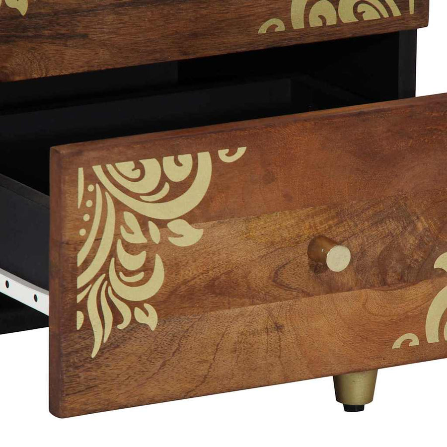 Nachtkastje met lade 2 pcs Honingbruin 40 x 33 x 46 cm