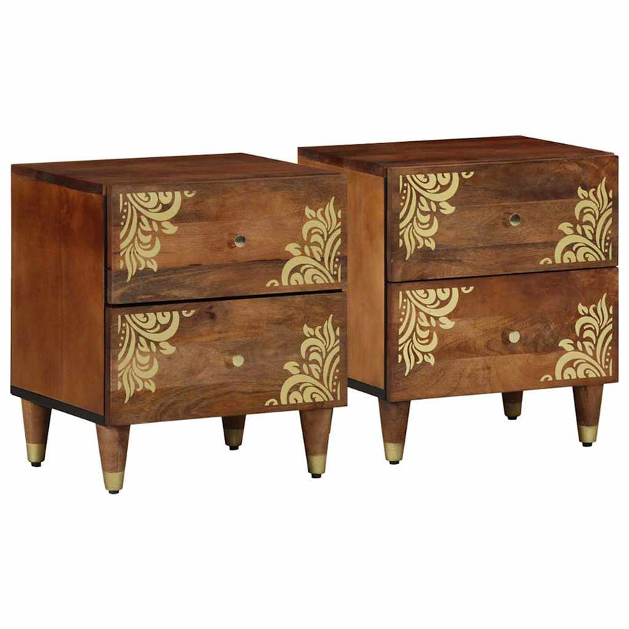 Nachtkastje met lade 2 pcs Honingbruin 40 x 33 x 46 cm