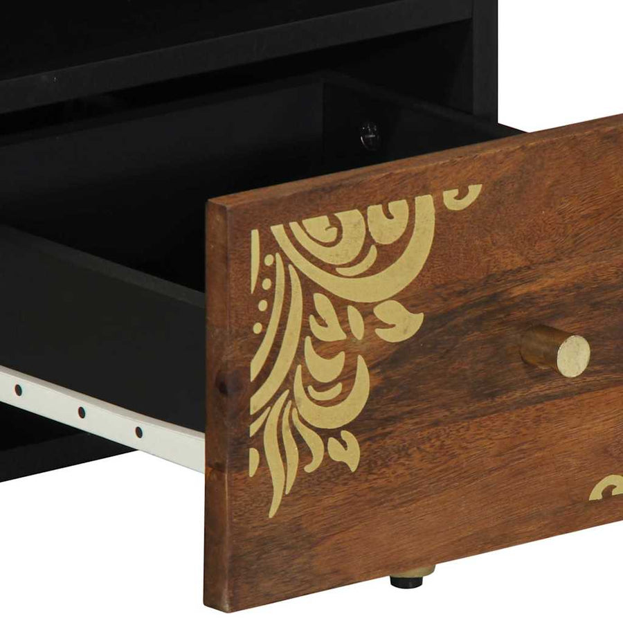 TV-kast met lade Honingbruin 70 x 33 x 46 cm Massief Mango Hout