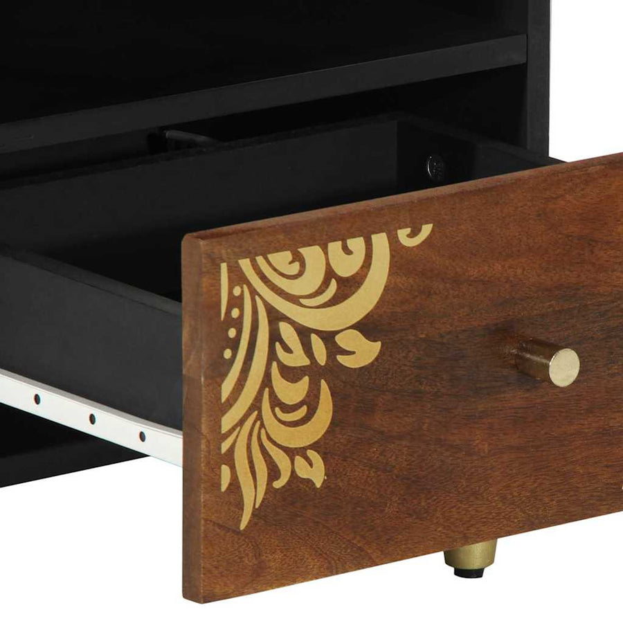 Nachtkastje Honingbruin 40 x 33 x 46 cm Massief Mango Hout
