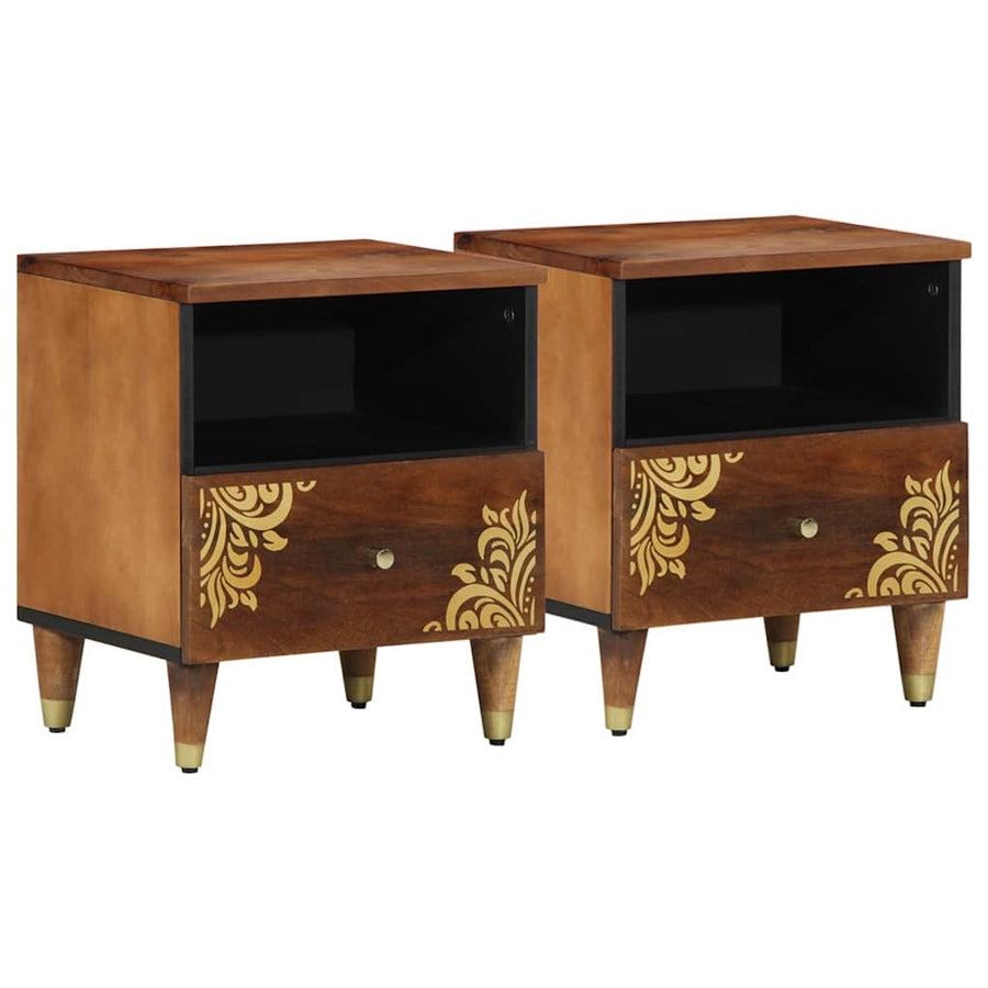 Nachtkastje met lade 2 pcs Honingbruin 40 x 33 x 46 cm