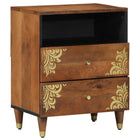 Bedside Table Honey Brown 50 x 33 x 62 cm Solid Mango Wood