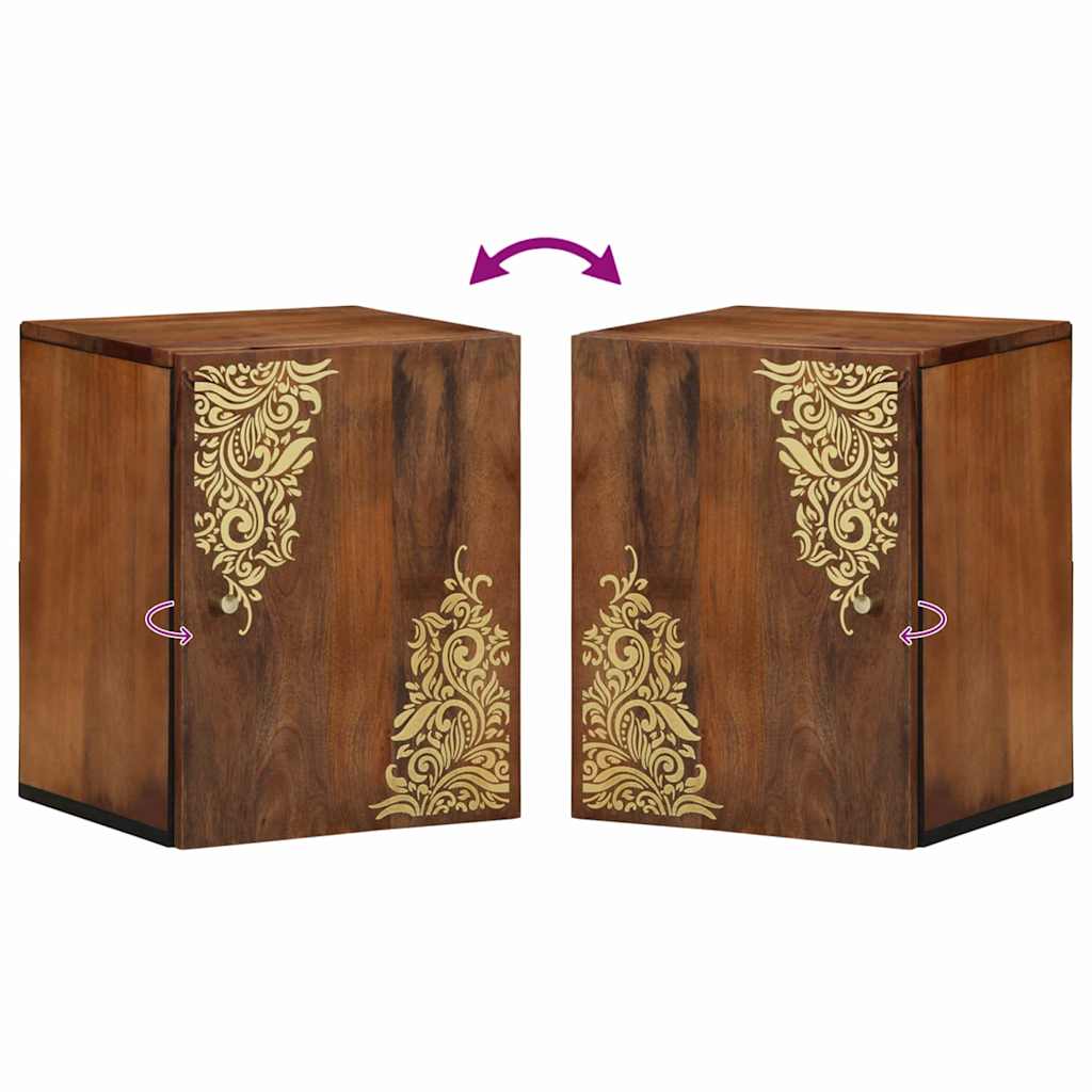 Wandkast Honingbruin 38 x 33 x 48 cm Massief Mango Hout