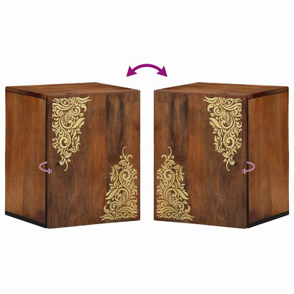 Wandkast Honingbruin 38 x 33 x 48 cm Massief Mango Hout