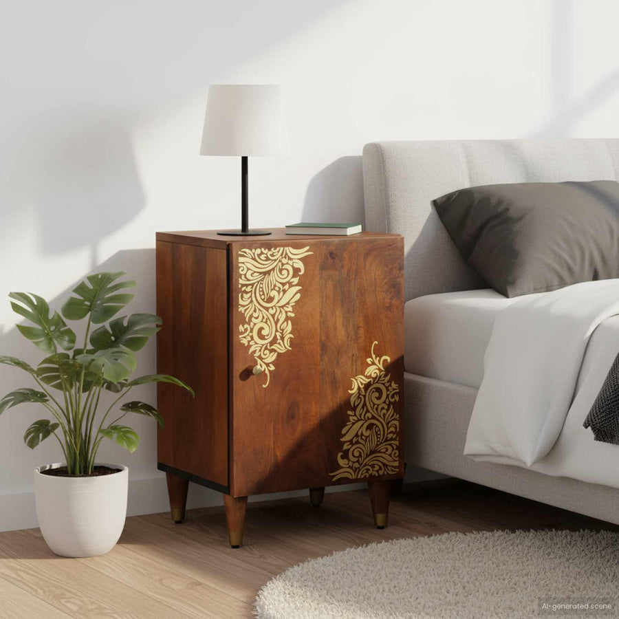 Badkamerkast 38 X 33 X 58 Cm Massief Mango Hout Honingbruin