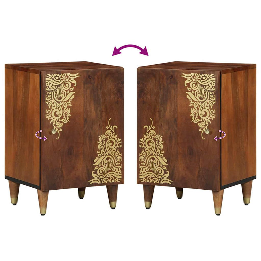 Badkamerkast 38 X 33 X 58 Cm Massief Mango Hout Honingbruin