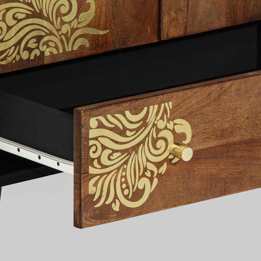 Hoge kast met lade Bruin 60 x 33 x 100 cm Massief Mango Hout