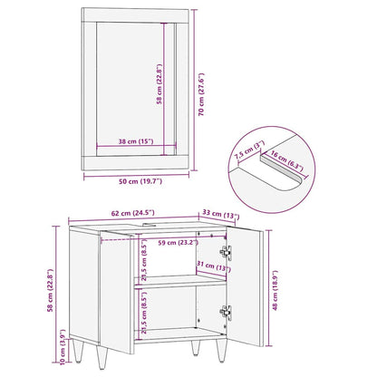 Badkamer Spiegel met spiegel Honingbruin 70 x 50 x 2,5 cm