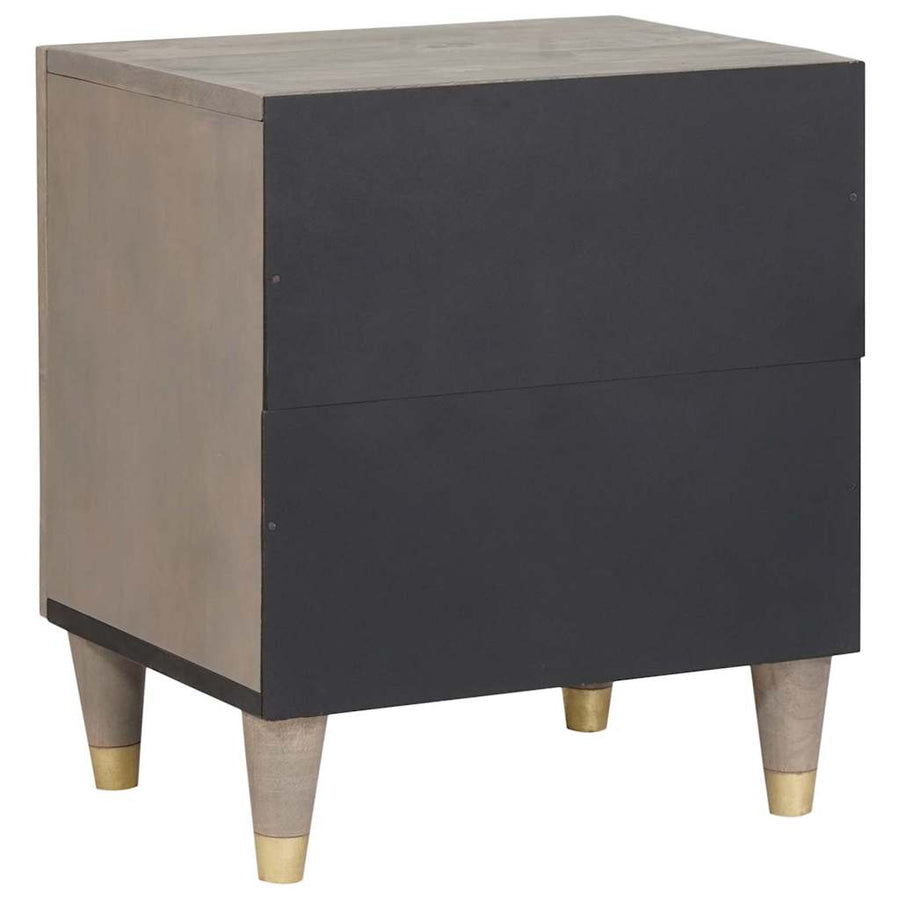 Nachtkastje met Deur Grijs 40 x 33 x 46 cm Massief Mango Hout