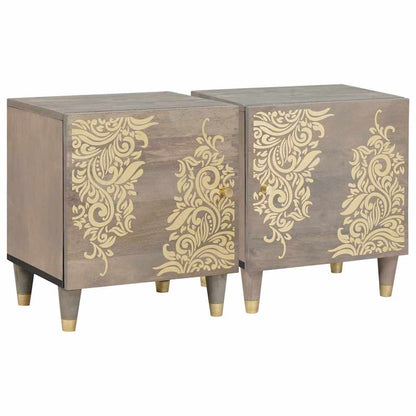 Nachtkastje met Deur 2 pcs Grijs 40 x 33 x 46 cm