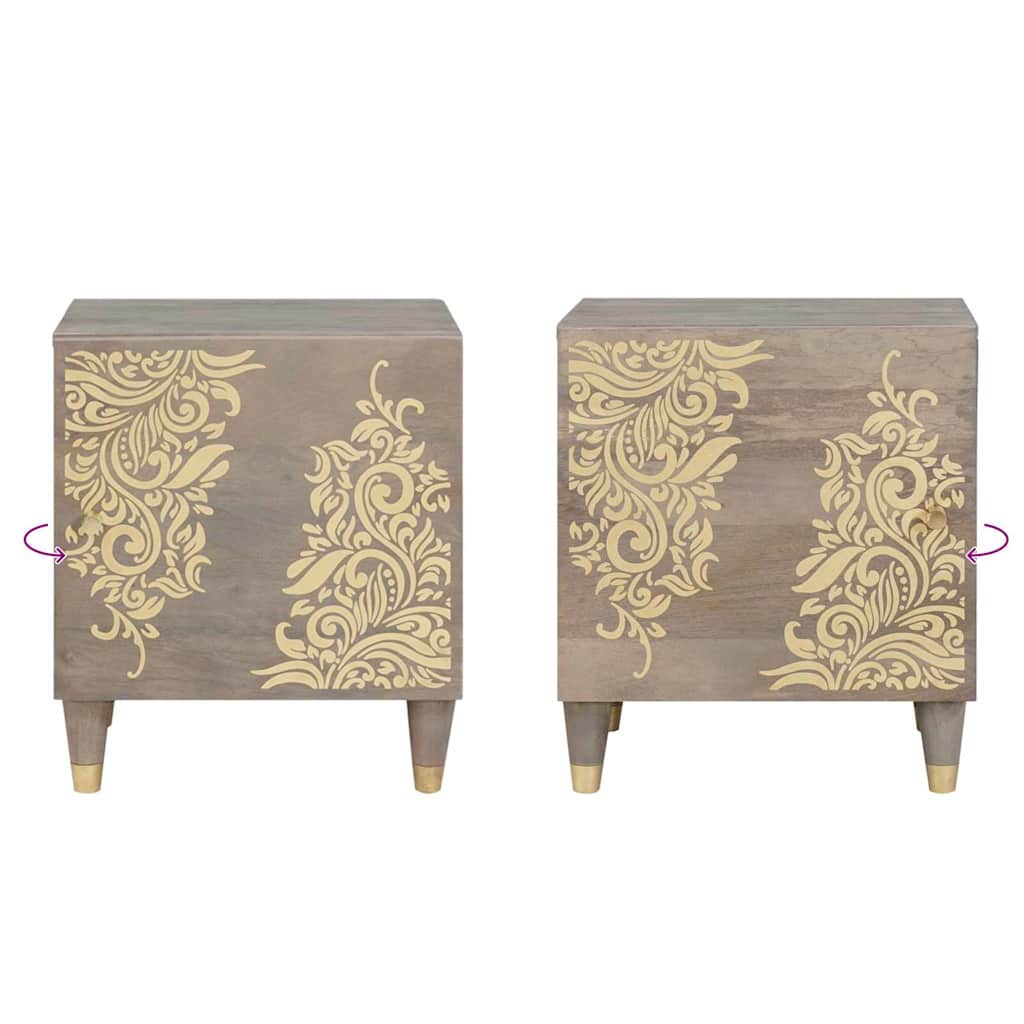 Nachtkastje met Deur 2 pcs Grijs 40 x 33 x 46 cm